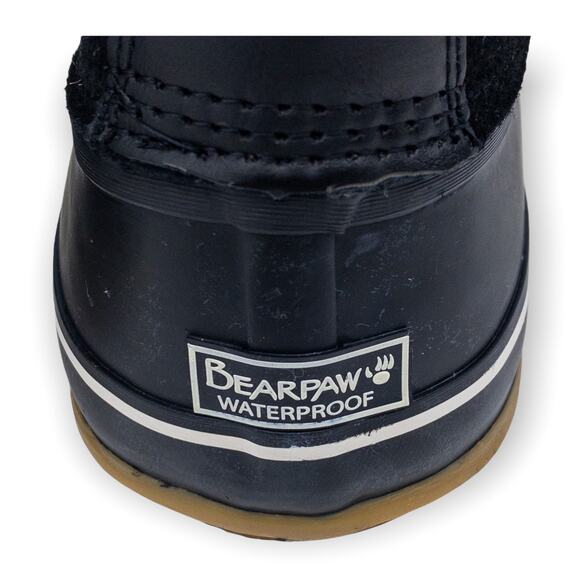 BEARPAW Denali Suede Shearling Cuff Accent Winter Duck Boots Black 10 Women's - Picture 8 of 14